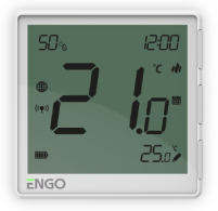 ENGO  EONEBATW Накладний Інтернет-термостат ZigBee 3.0, жив. Li-ion 3,7V (білий)