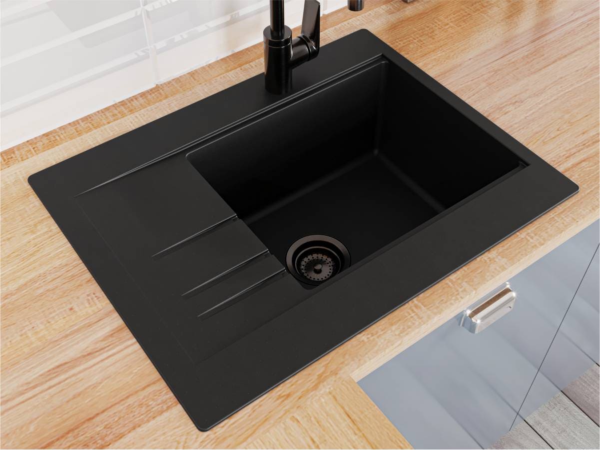Кухонна мийка BODRUM 650 black shine
